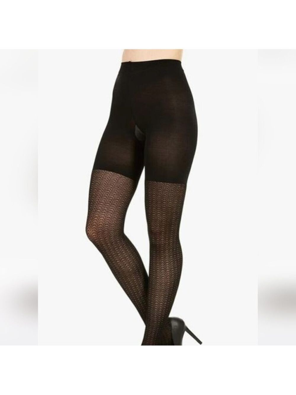 Assets by Sara Blakely Shaping Tights Textured Wish Bone Black Size 1 - New